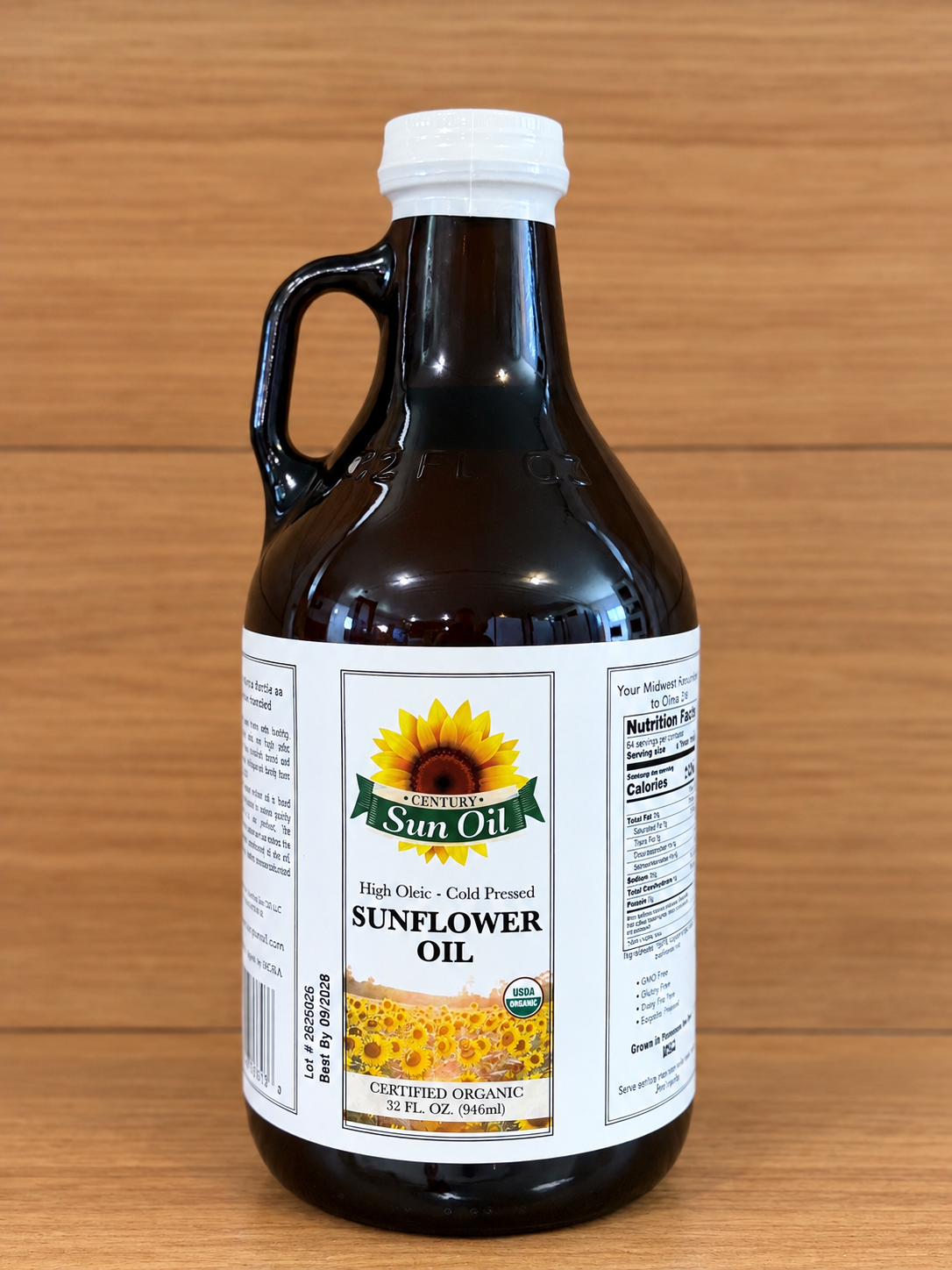 32 oz Organic High Oleic Sunflower Oil Growler