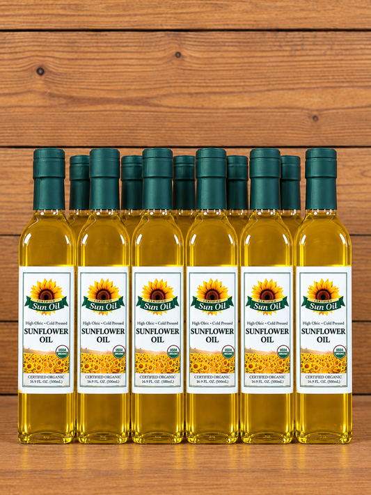16.9 oz Organic High Oleic Sunflower Oil — Case of 12
