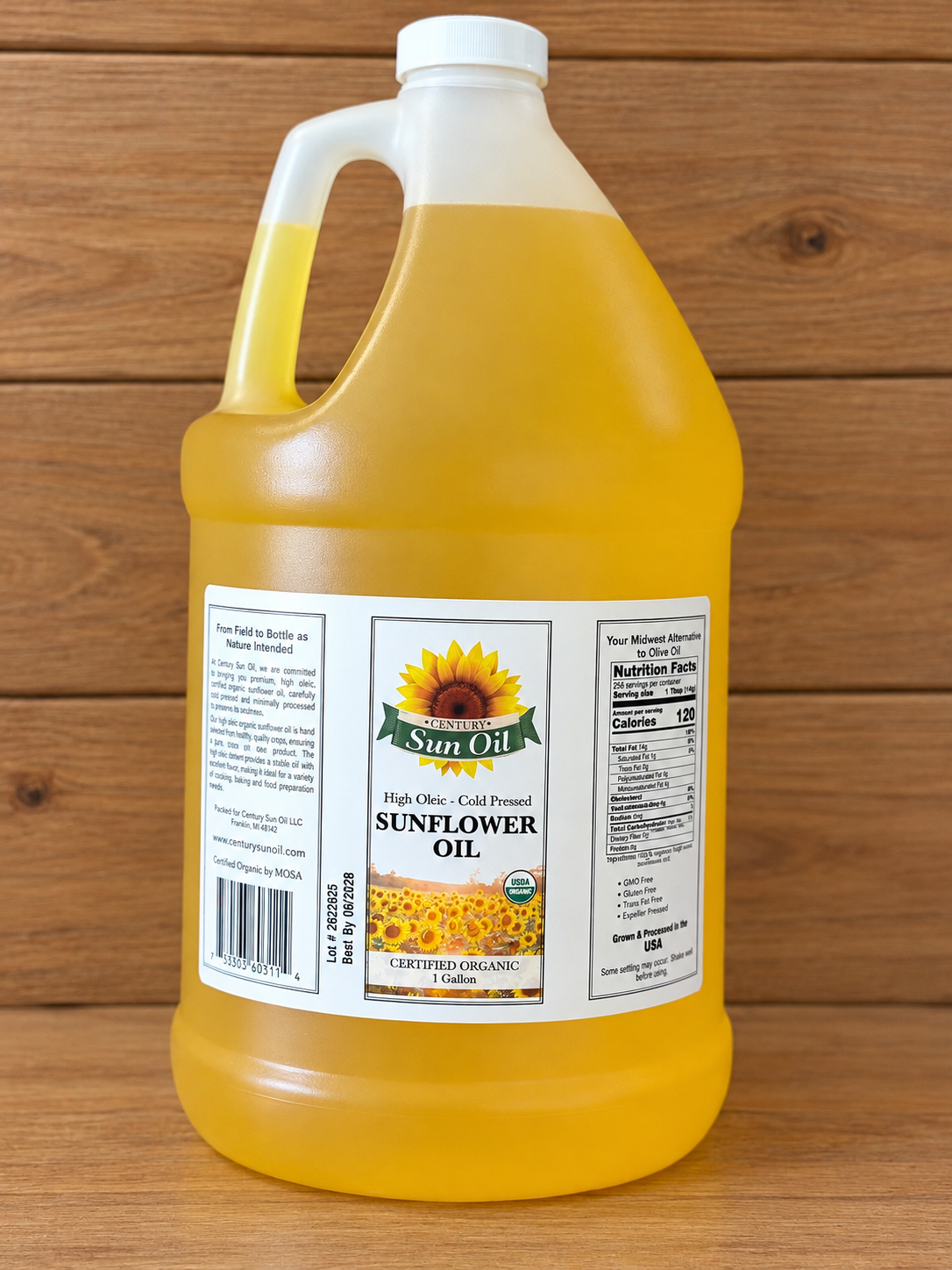 Gallon Organic High Oleic Sunflower Oil